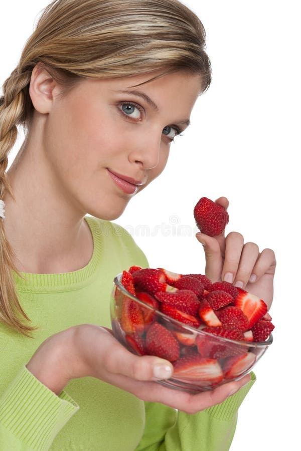 Healthy lifestyle series - Woman with strawberries
