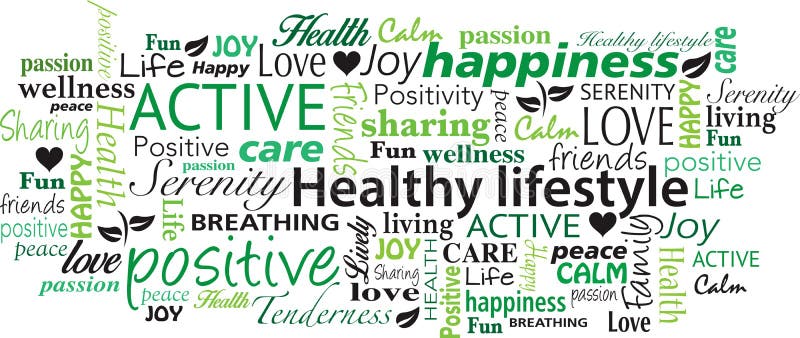 Healthy Lifestyle word cloud collage vector