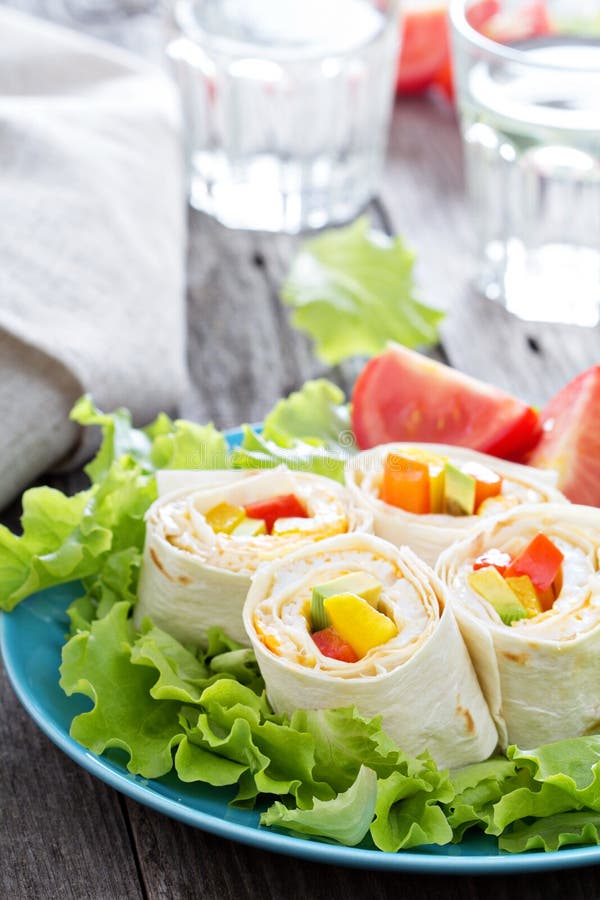 Healthy Lunch Snack Tortilla Wraps Stock Image Image of bell, bread