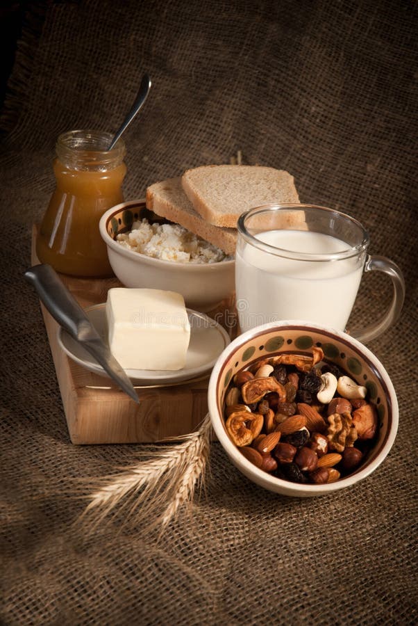 Healthy Meal With Bread , Cereals Stock Image Image 29965631