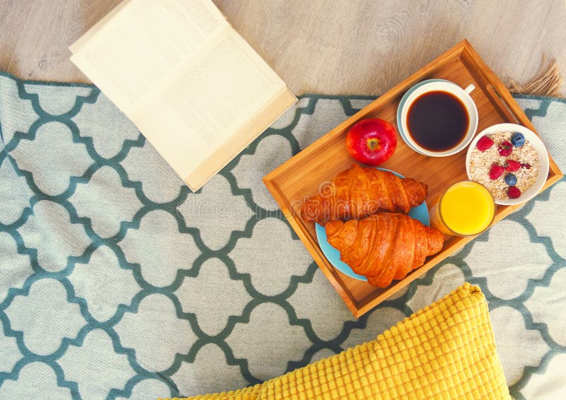 Healthy morning breakfast on tray top view royalty free stock image Healthy morning breakfast on tray top view royalty free stock image