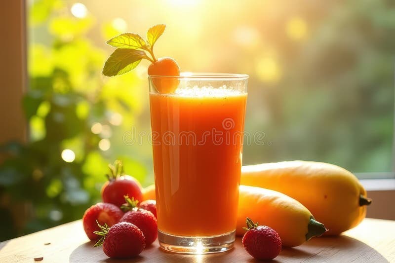 Healthy Morning Smoothie - Sunrise Nectar royalty free illustration
