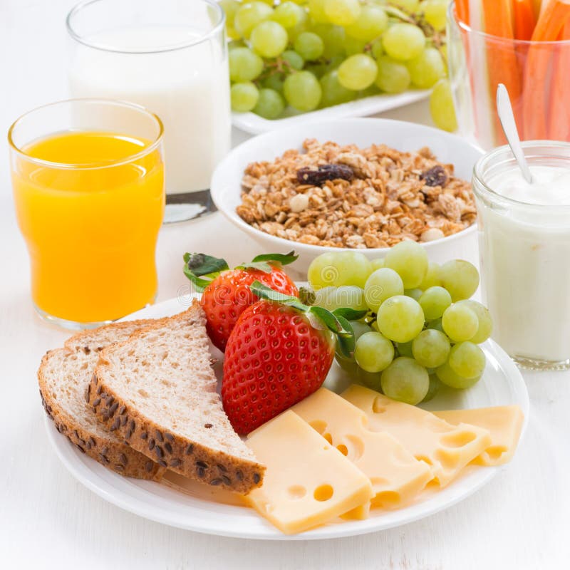 Healthy and Nutritious Breakfast with Fresh Fruits and Vegetable Stock