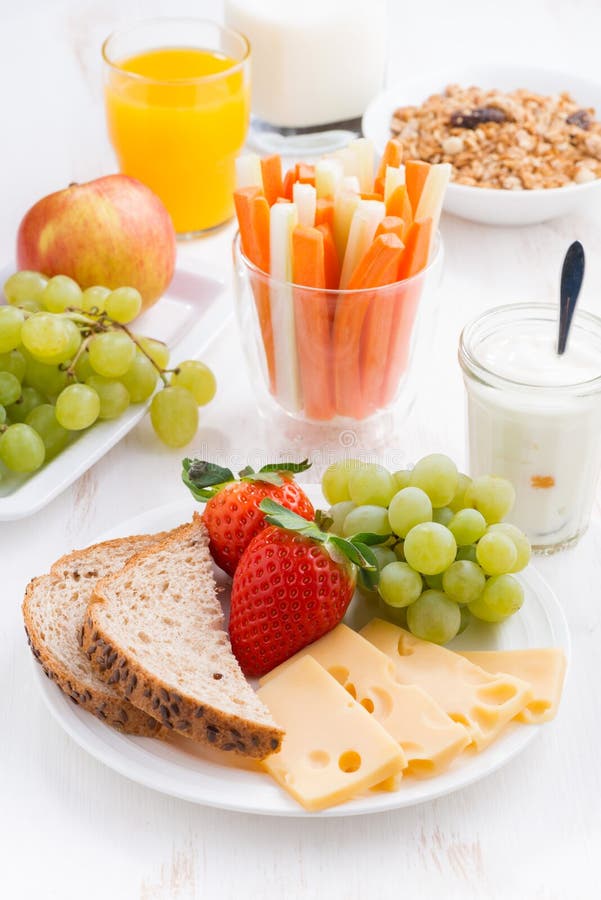 Healthy and Nutritious Breakfast with Fresh Fruits and Vegetable Stock