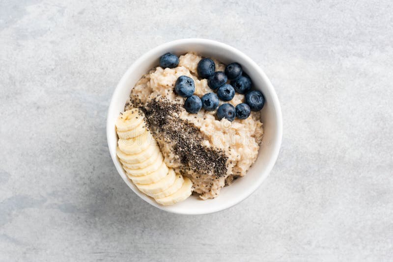 Healthy Oatmeal Porridge in Bowl for Breakfast Stock Photo - Image of ...