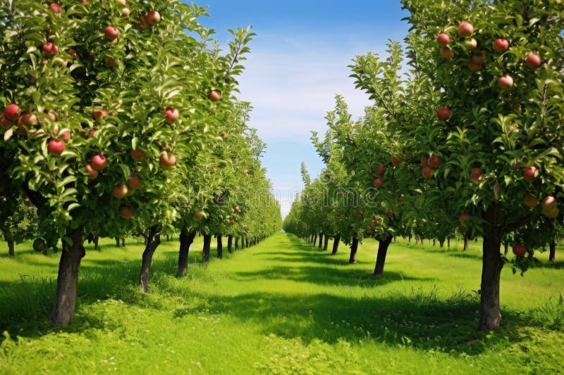 A Healthy Orchard of Apple Trees Stock Photo Image of orchard
