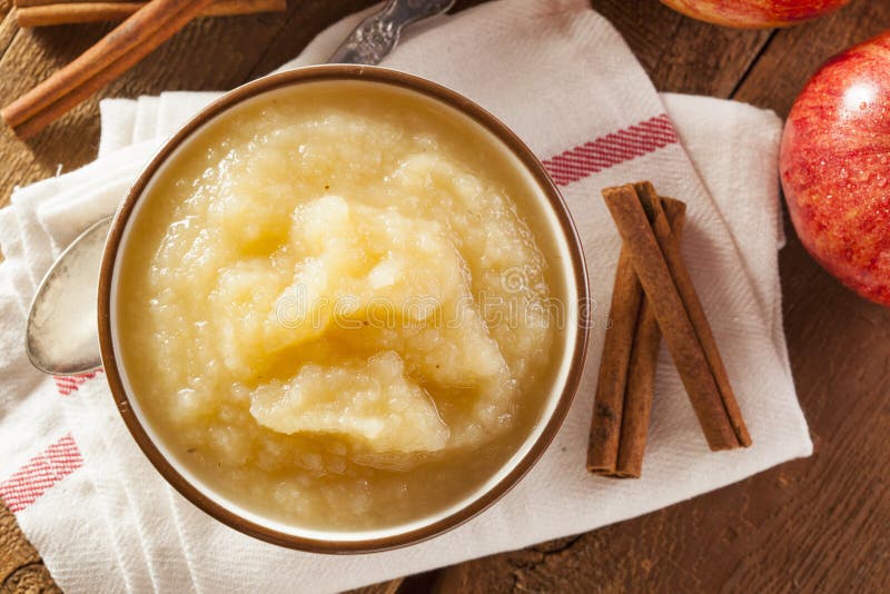 Healthy Organic Applesauce with Cinnamon Stock Image Image of autumn