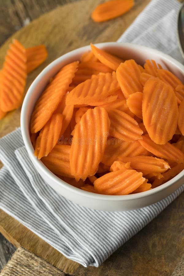 Healthy Organic Cut Carrot Chips Stock Image Image of natural, orange