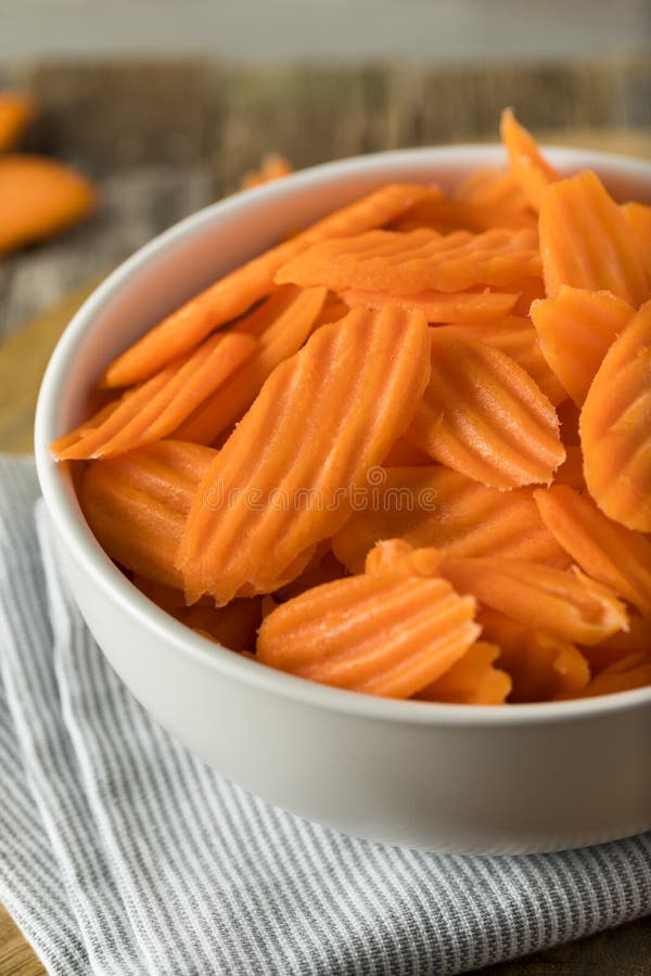 Healthy Organic Cut Carrot Chips Stock Image Image of diet, orange