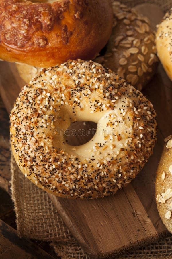 Healthy Organic Whole Grain Bagel Stock Image Image of bagel, bakery