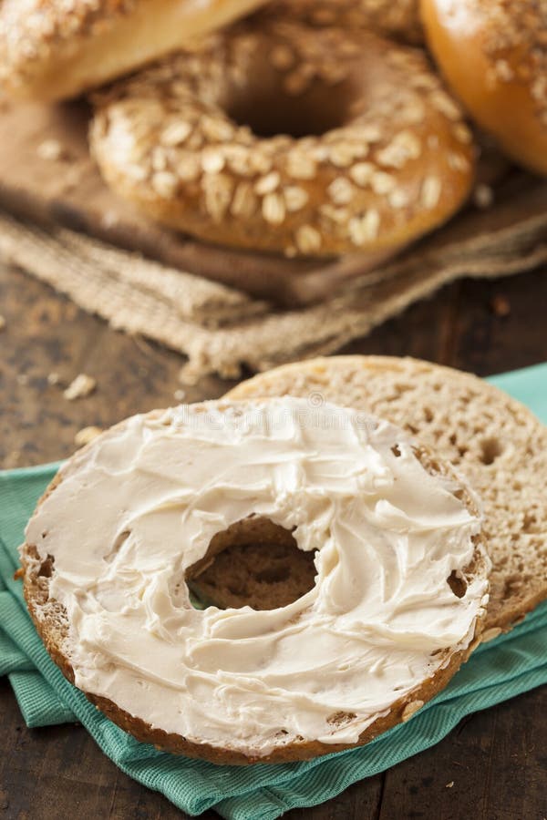 Healthy Organic Whole Grain Bagel Stock Image Image of bakery