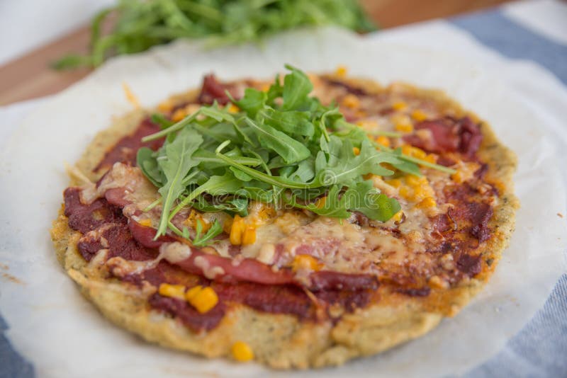 Healthy Pizza with Quinoa Crust Stock Photo Image of rustic, gourmet