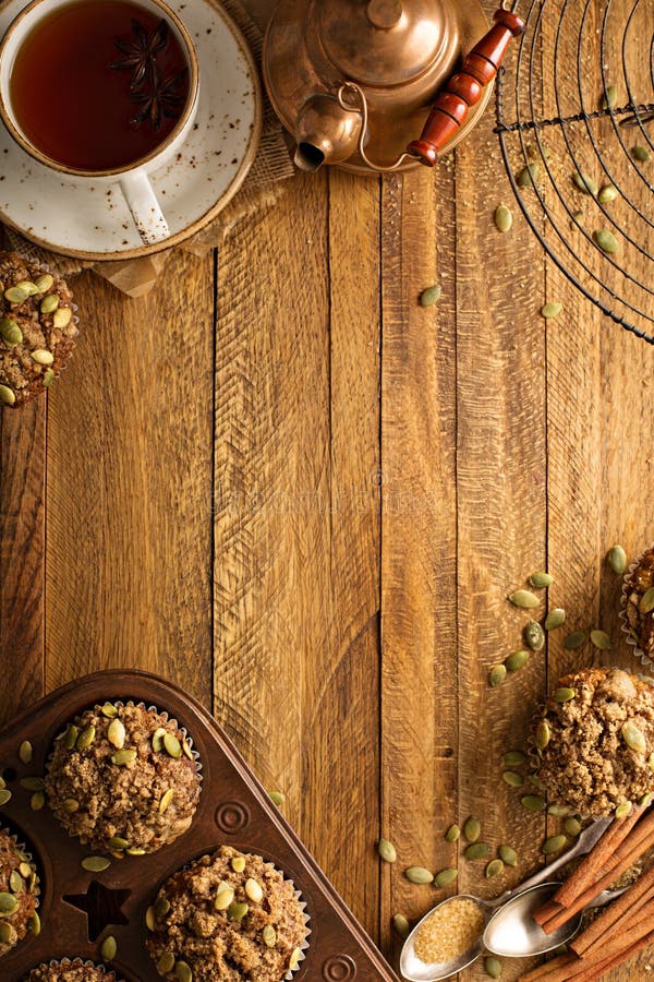 Healthy pumpkin muffins with seeds fall background royalty free stock photography Healthy pumpkin muffins with seeds fall background royalty free stock photography