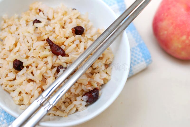 Healthy red unpolished rice