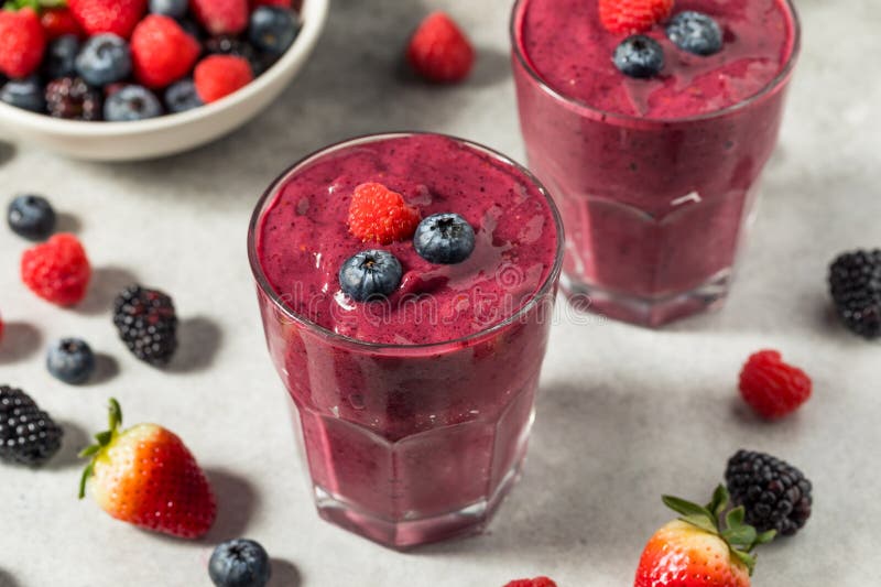 Healthy Refreshing Mixed Berry Breakfast Smoothie stock photography