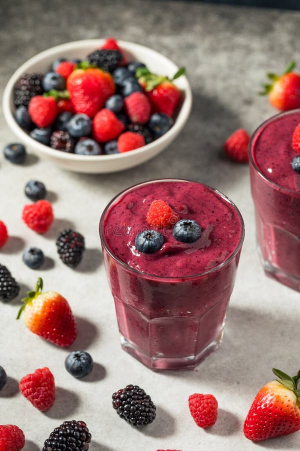 Healthy Refreshing Mixed Berry Breakfast Smoothie stock image