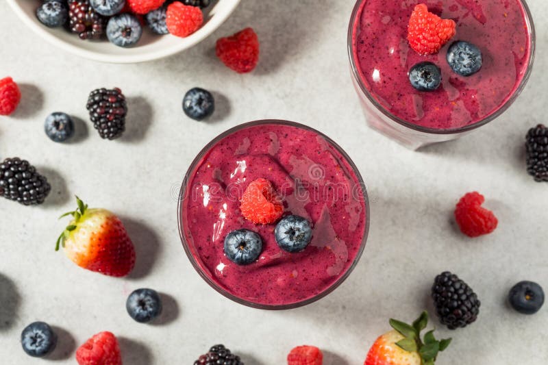 Healthy Refreshing Mixed Berry Breakfast Smoothie royalty free stock photo