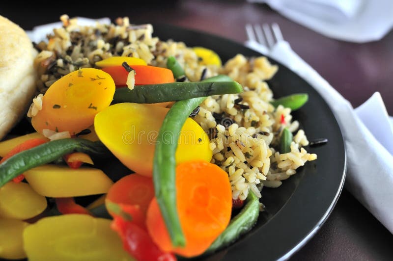 Healthy rice and vegetable set