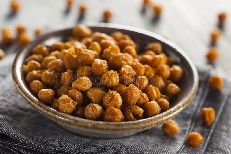Healthy Roasted Seasoned Chick Peas royalty free stock photo