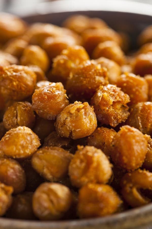 Healthy Roasted Seasoned Chick Peas stock images