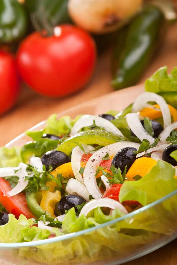 Healthy Salad with Black Olives Stock Photo Image of colorful, snack