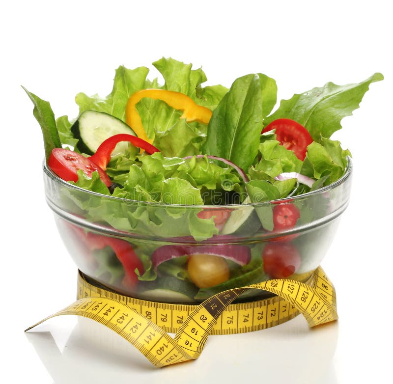 Healthy Salad and a Measuring Tape Stock Image Image of ingredient