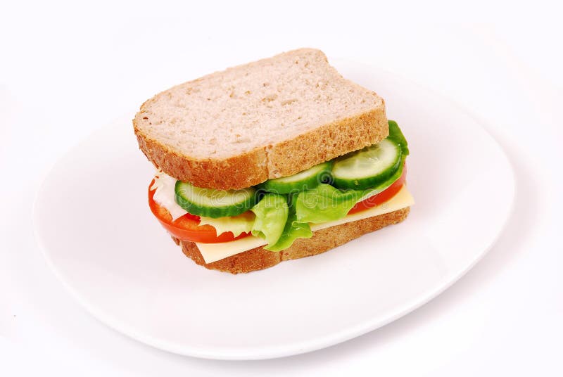 The Healthy Sandwich with Fresh Pepper, Onion, Salad Lettuce and