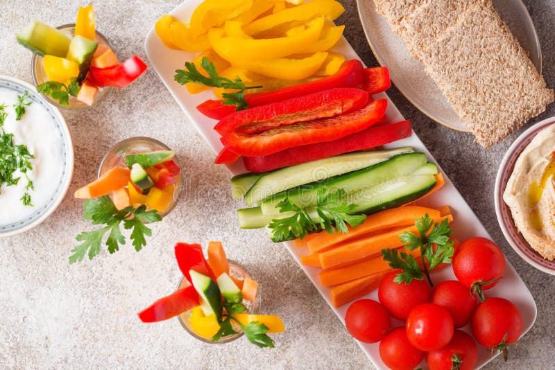 Healthy Snacks. Vegetables and Hummus Stock Image Image of hummus, healthier 165060287