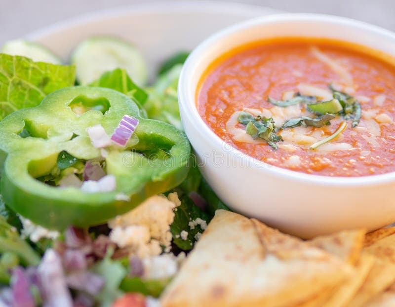 Soup and Salad stock photo. Image of bowl, dine, healthful 17875508