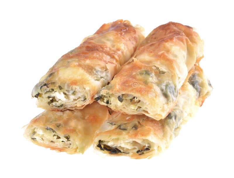 Healthy Spinach Pie, Fresh Spinach Leaves,isolated Stock Photo - Image