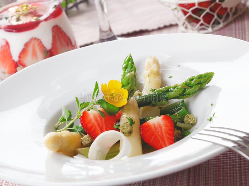 Healthy Strawberry and Asparagus Salad Stock Photo Image of seasonal