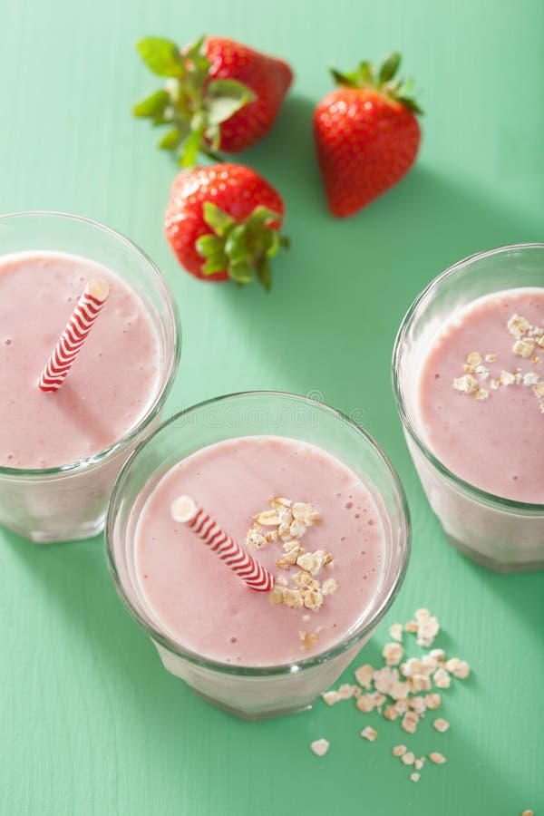Healthy Strawberry Oat Smoothie Stock Photo Image of homemade, detox