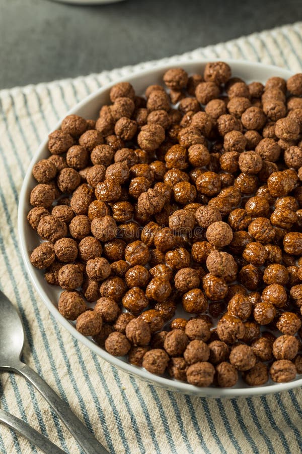 Healthy Sweet Chocolate Puff Cereal Stock Photo Image of flakes