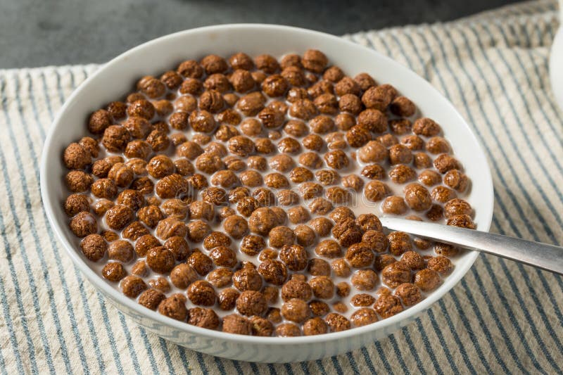 Healthy Sweet Chocolate Puff Cereal Stock Image Image of organic