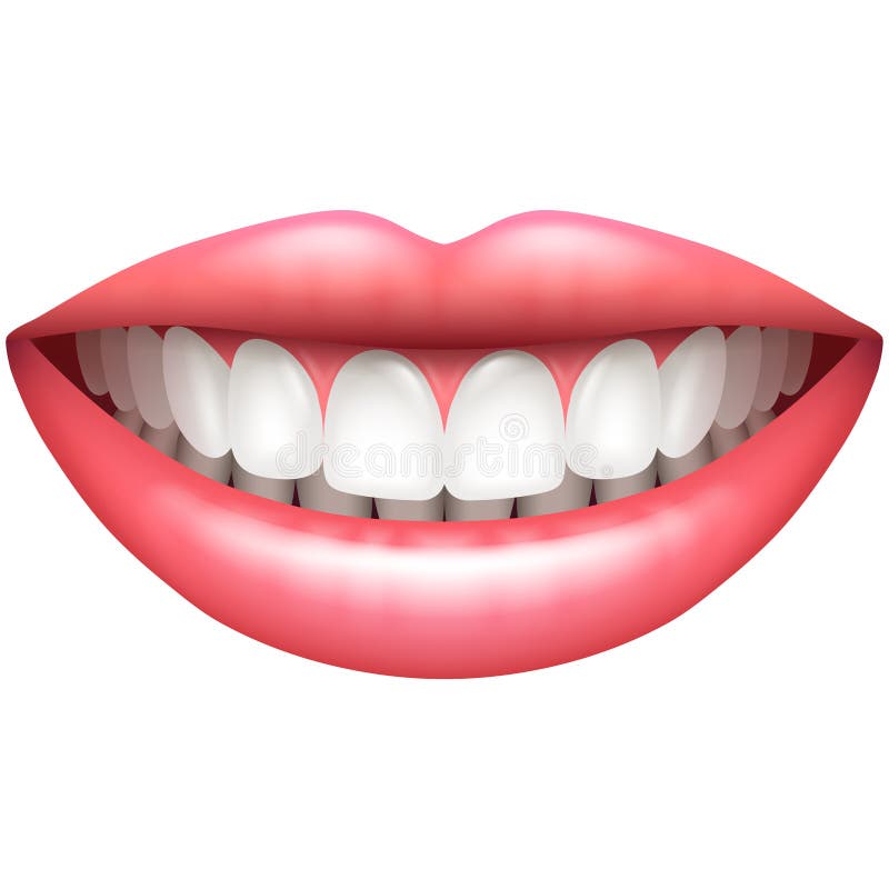 Healthy teeth beautiful woman smile isolated on white vector