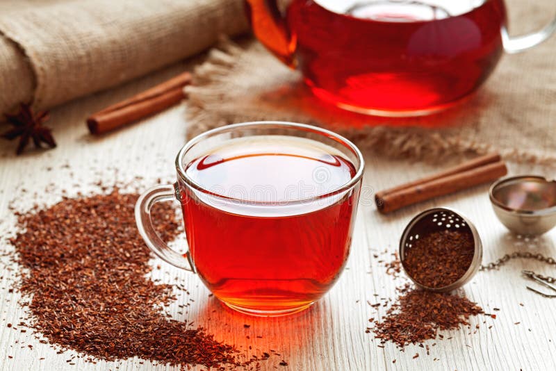 Healthy traditional herbal rooibos beverage tea