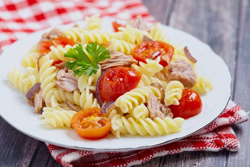 Healthy Tuna and Tomato Pasta Stock Photo Image of bowl, mediterranean 51438564