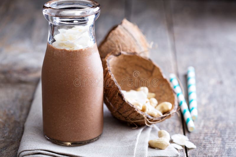 Healthy vegan chocolate coconut shake