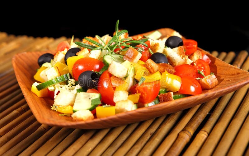 Healthy vegetarian salad on white royalty free stock image