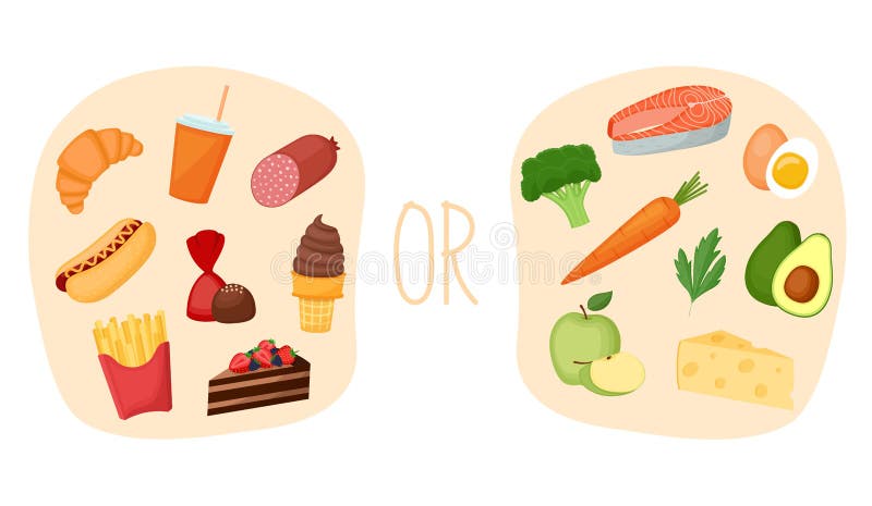 Scales With Red Apple And Hamburger Showing Balance Between Healthy And  Unhealthy Food Royalty Free SVG, Cliparts, Vectors, and Stock Illustration.  Image 76737305.