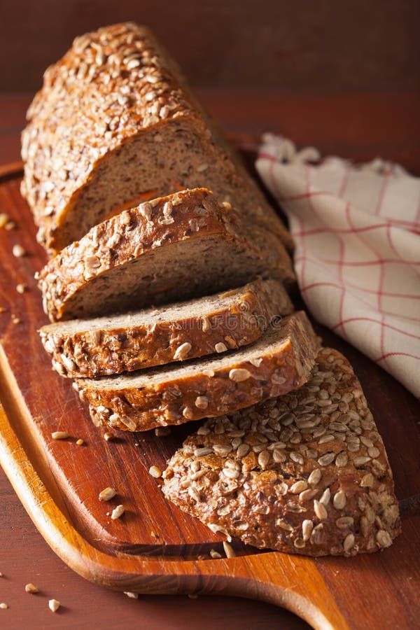 Healthy Whole Grain Bread with Carrot and Seeds Stock Image Image of