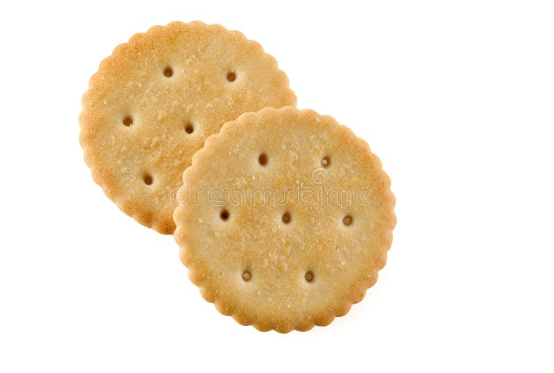 Healthy Whole Wheat Cracker on White Background. Stack of Saltine