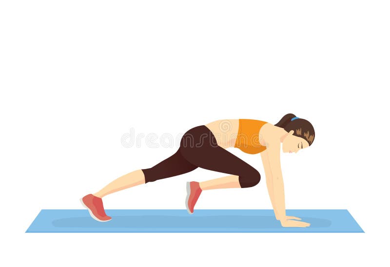 Woman Doing Exercise with Hip Lift. Stock Vector - Illustration of cartoon,  position: 118993052