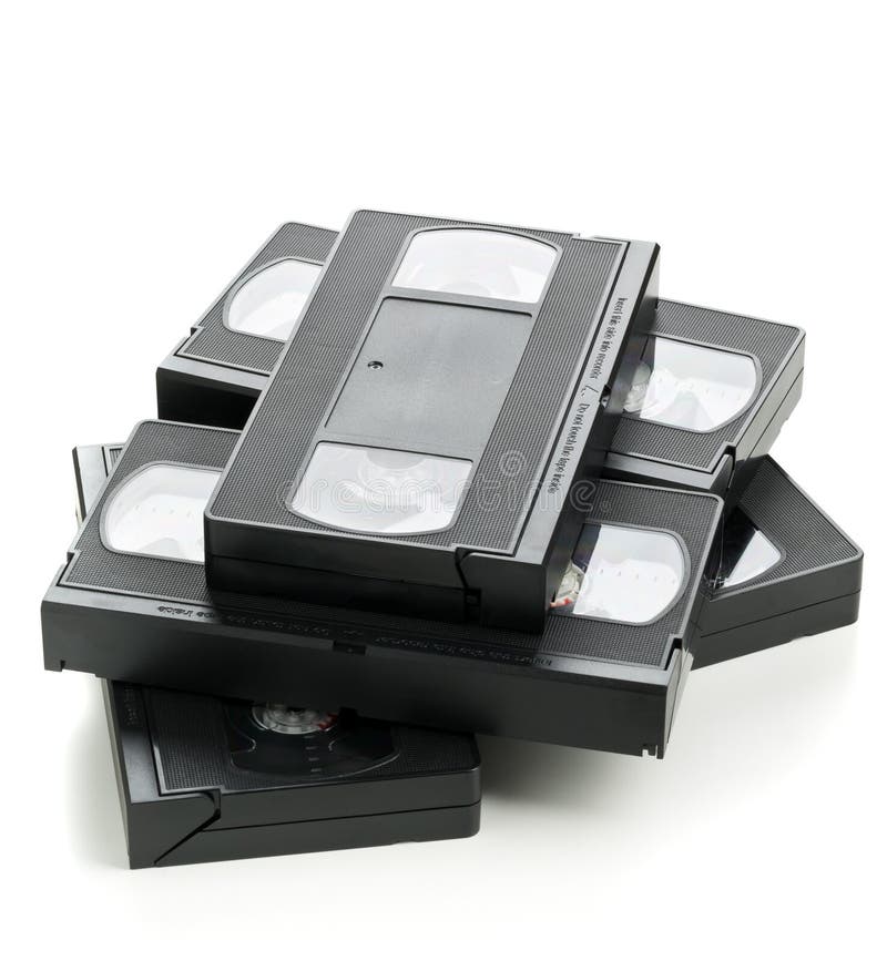 Stack of Analog Video Cassettes with DVD Disc Stock Photo - Image of ...