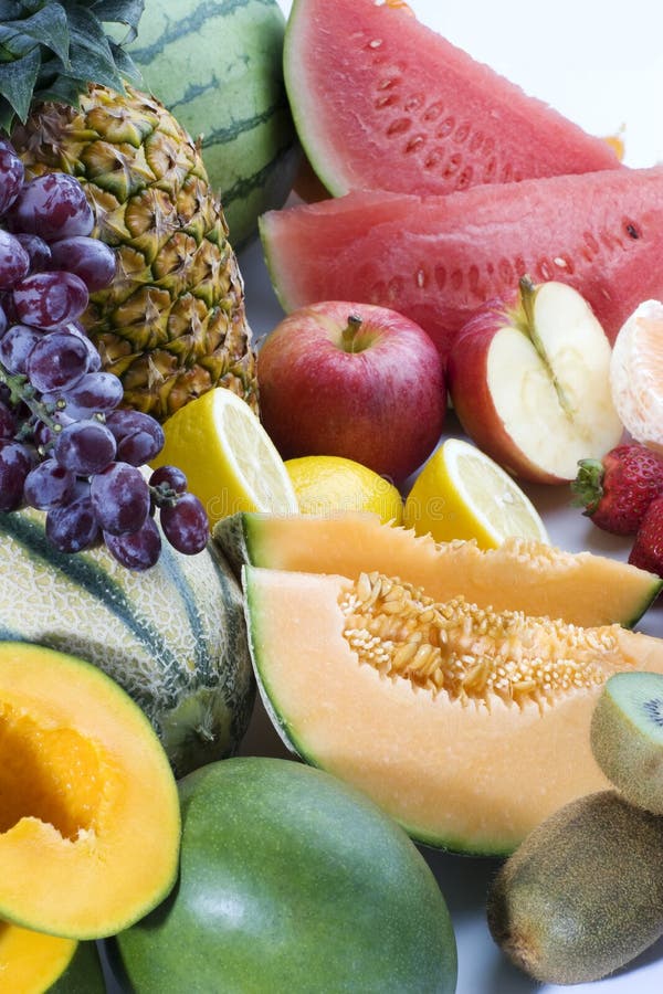 A Heap of Cut Tropical Fruits Stock Image Image of melon, strawberry