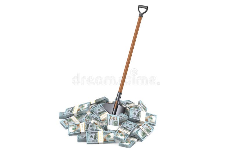 Shovel in heap of dirt stock vector. Illustration of construction