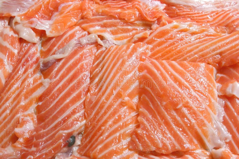 Heap of Fresh sliced salmon Fillet