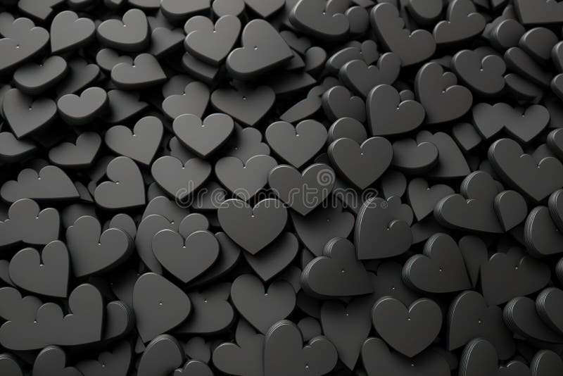 Heap from Many Small Black Hearts. Valentine Day Design Concept. 3D  Rendering Stock Illustration - Illustration of bunch, wallpaper: 264919954