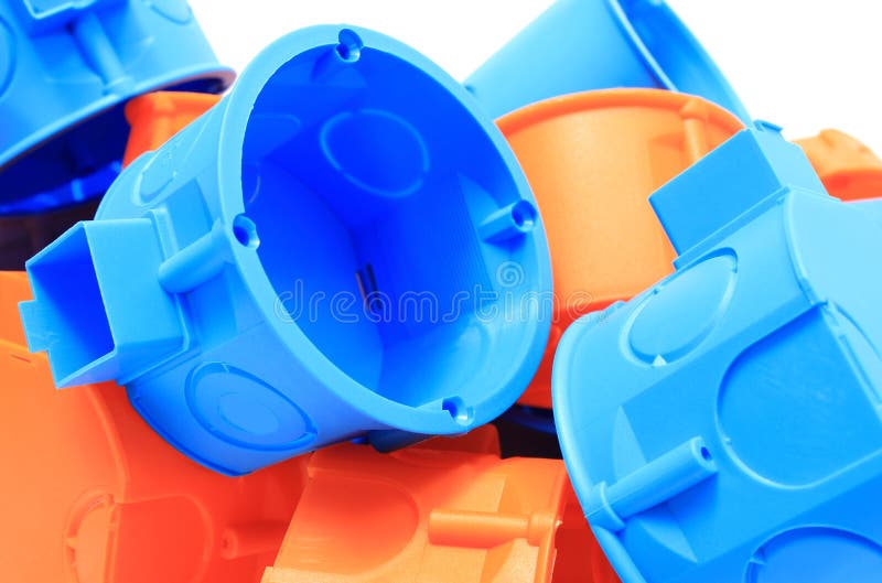 Blue Electrical Box on White Background Stock Image Image of