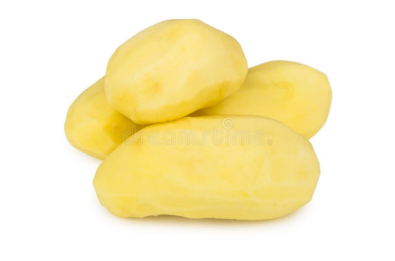 Heap of peeled raw potatoes